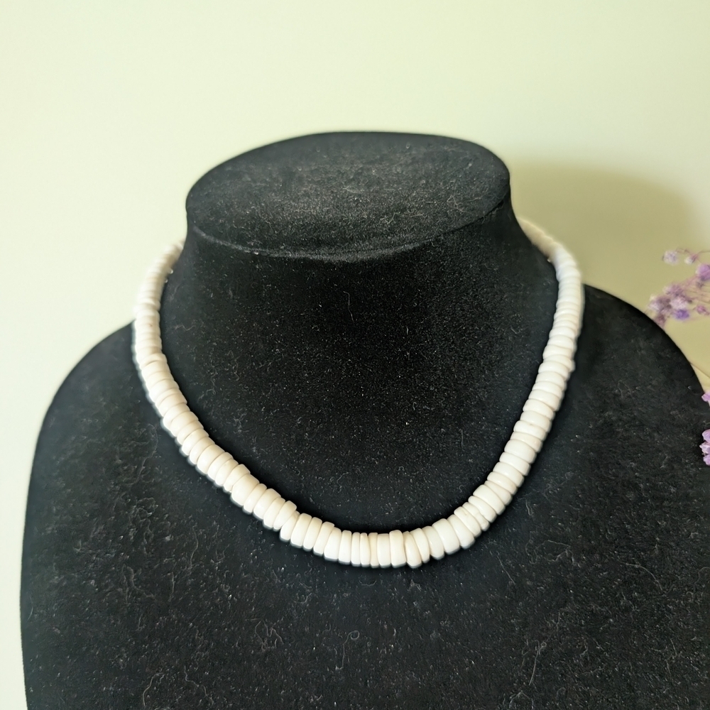 Elegant White Beaded Necklace